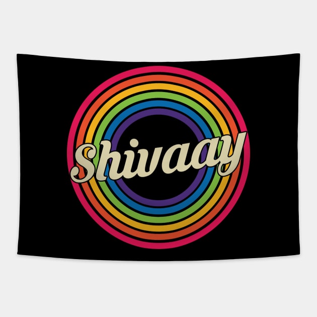 Shivaay - Retro Rainbow Style Tapestry by MaydenArt