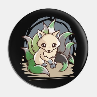 Aromantic Cute Kitsune Pin