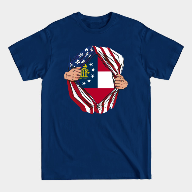 Discover USA American Grown Georgia Flag - Georgia - T-Shirt