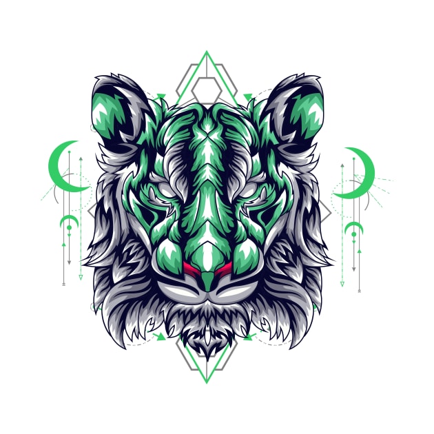 tiger head design by SHINIGAMII