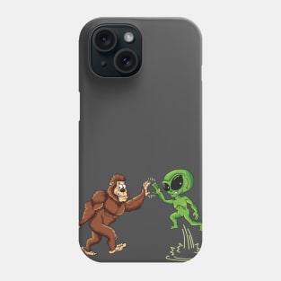 Bigfoot Alien High Five Yeti Conspiracy Believers Phone Case