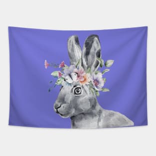 Bunny Rabbit in Flower Wreath Tapestry