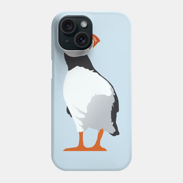 Curious Puffin - on aqua Phone Case by AnthonyZed