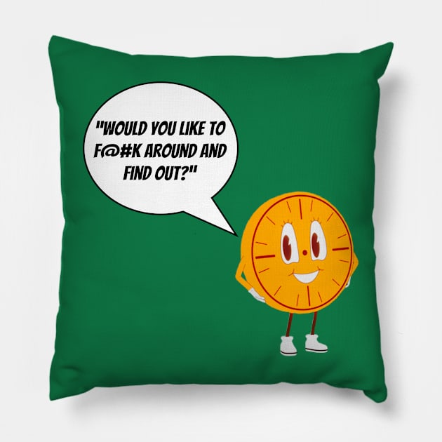 THE FIND OUT BUBBLE CLOCK! Pillow by ForAllNerds