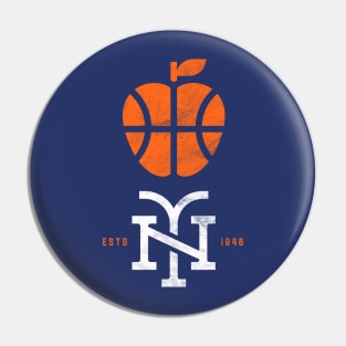 Cool Big Apple New York Knicks Basketball Fan Pin