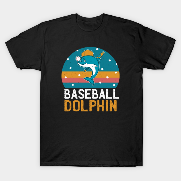 Discover Baseball Dolphin! Vintage Fantasy Baseball - Baseball - T-Shirt