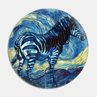 Zebra Van Gogh Style Pin