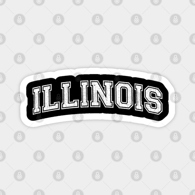 Vintage University-look Illinois Distressed College Design Magnet by Webdango