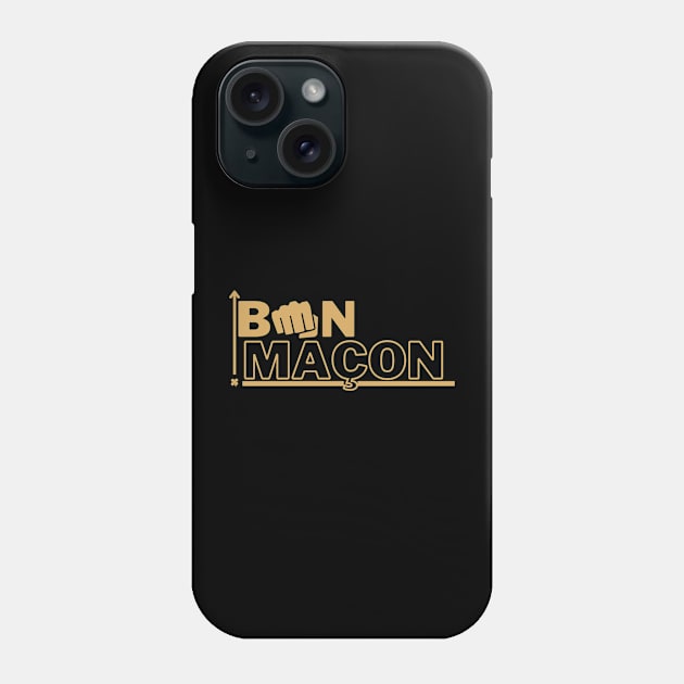 Original Innovative "Bon Maçon" Design Gold underlined with boxing arm Phone Case by SehliBuilder