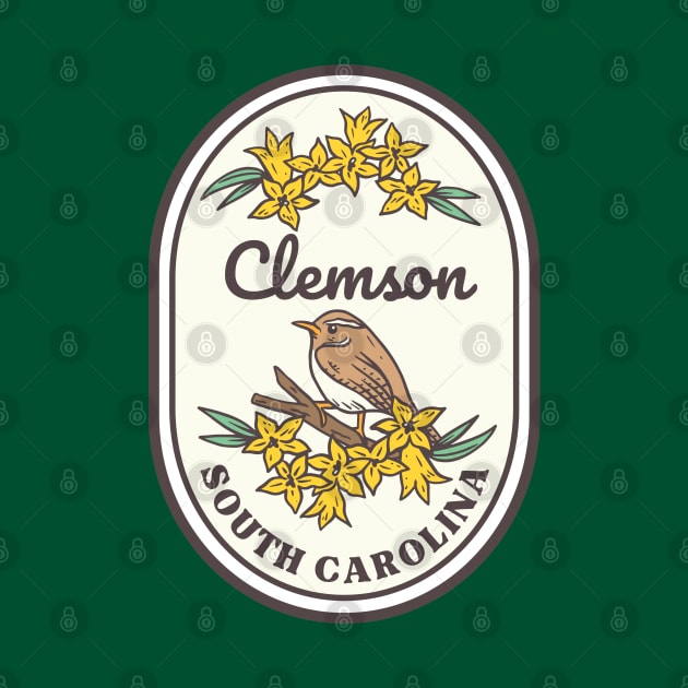 Clemson South Carolina Wren SC Tourist Souvenir by carolinafound