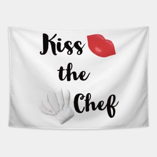 Kiss the Chef (White Background) Tapestry