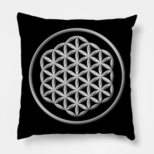 Flower of Life Sacred Geometry White Pillow