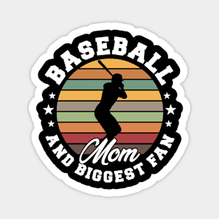 Baseball Mom and Biggest Fan Baseball Retro Magnet