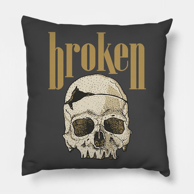 Broken Skull Pillow by AlinaPlesia