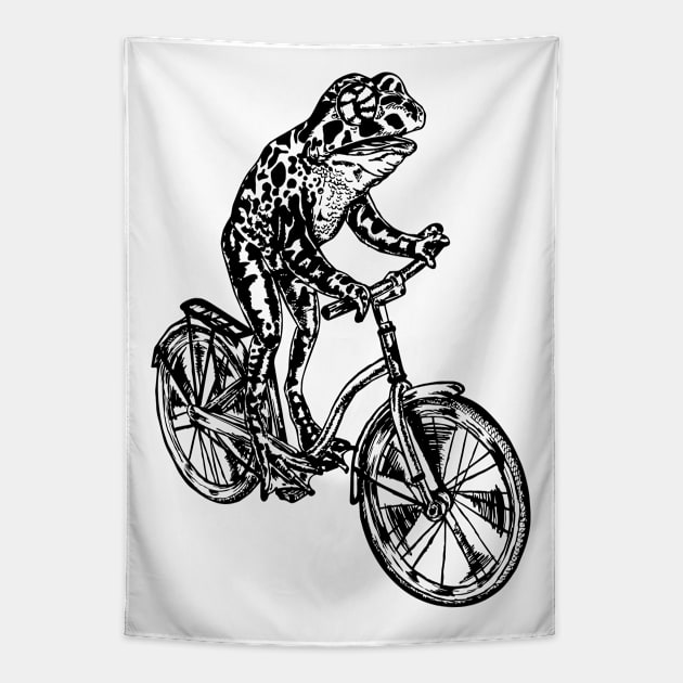 SEEMBO Frog Cycling Bicycle Bicycling Biker Biking Fun Bike Tapestry by SEEMBO