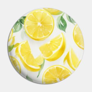 Yellow Watercolor Lemon Slices Pin