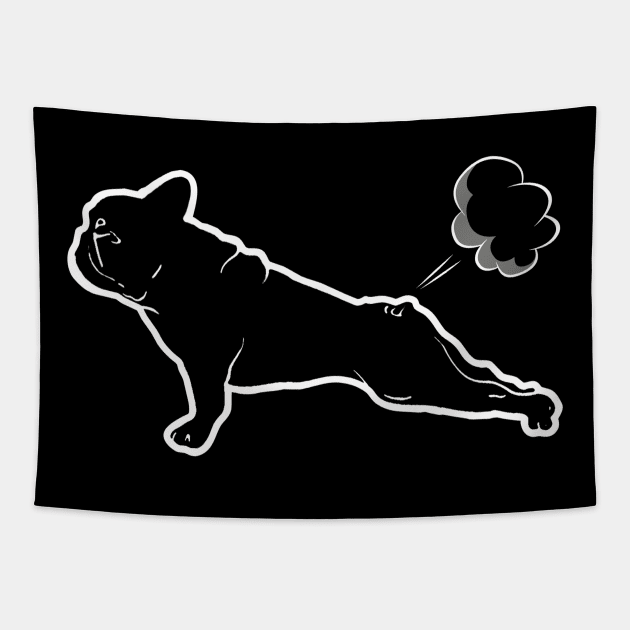 French bulldog yoga pose Tapestry by Collagedream