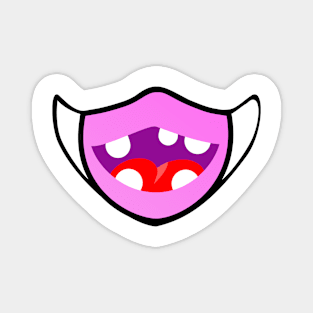 Cute and funny face mask cartoon design Magnet