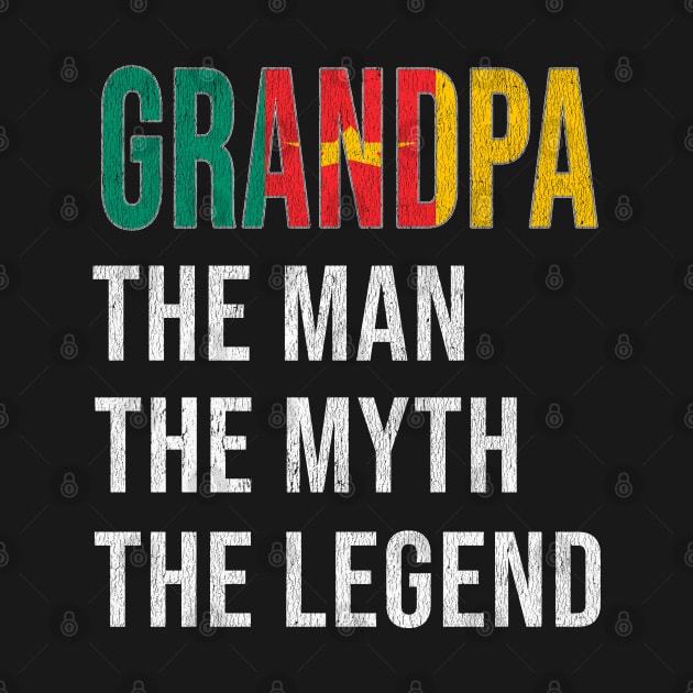 Grand Father Cameroonian Grandpa The Man The Myth The Legend - Gift for Cameroonian Dad With Roots From  Cameroon by Country Flags