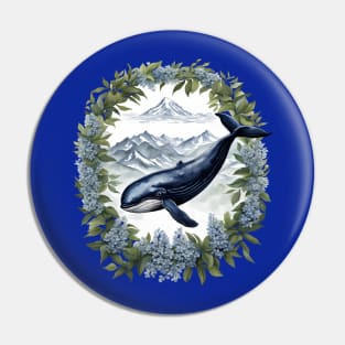 Physeter macrocephalus Whale With Mountain Laurel Pin