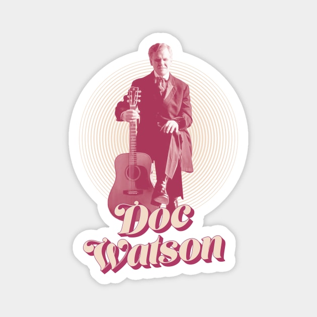 Doc Watson RETRO Magnet by Pitchin' Woo Design Co.