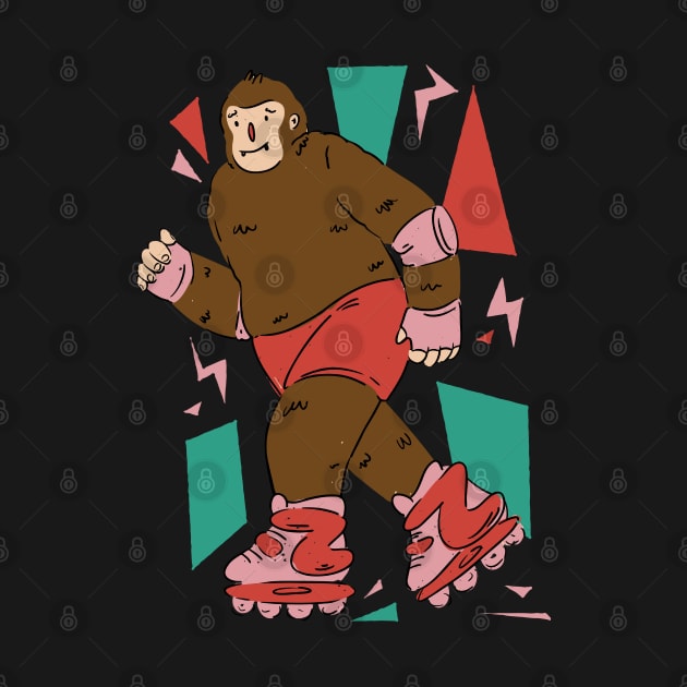 Bigfoot Roller Skating by Tesszero