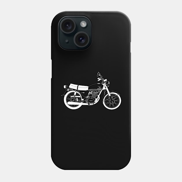 Honda CB100 White Outline Phone Case by kindacoolbutnotreally