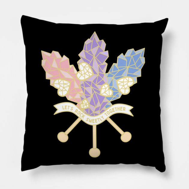 Let's Rock Sweetly Together Pillow by Razumi Yazura