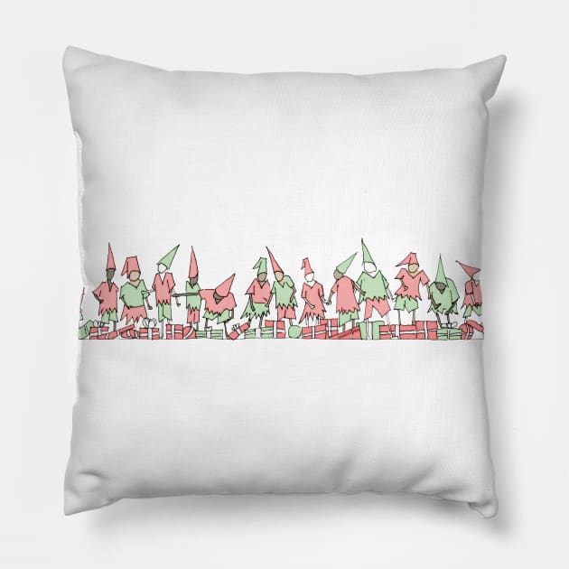 Christmas Crunch Time Pillow by HammerPenStudio