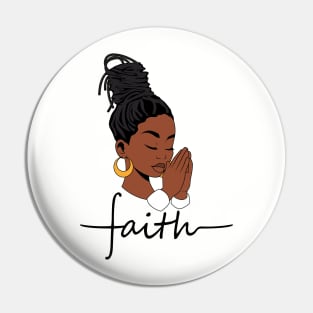 Woman of Faith, Black Woman, locs Pin