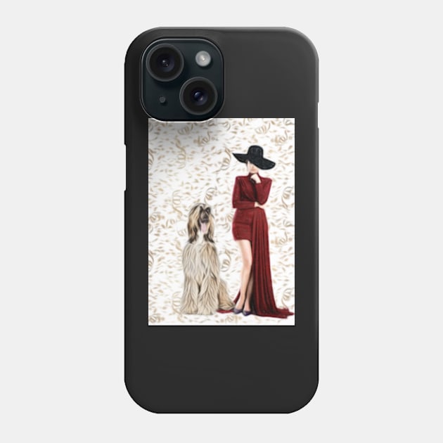 Lady With Afghan Hound Phone Case by NikkiBear67