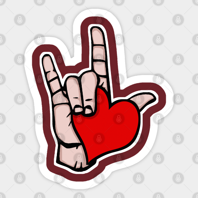 I Love You In American Sign Language 1 Heart Design American Sign Language Gifts Sticker Teepublic Uk