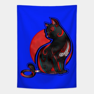 Black and Red Cat Tapestry