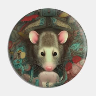 possum art with roses vintage painting Pin