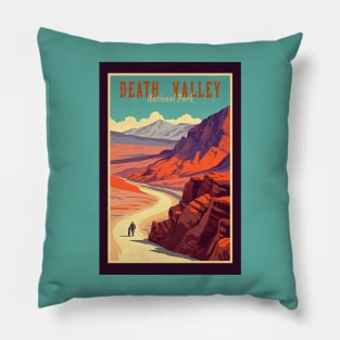 Death Valley National Park Vintage Travel  Poster Pillow