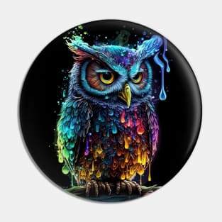 Colorful melting Owl T-Shirt Pin