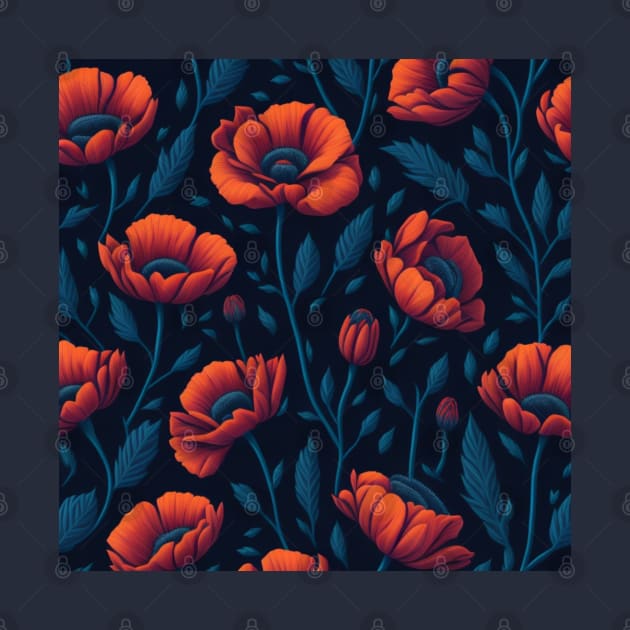 Poppies Flower Pattern by Stylish Dzign