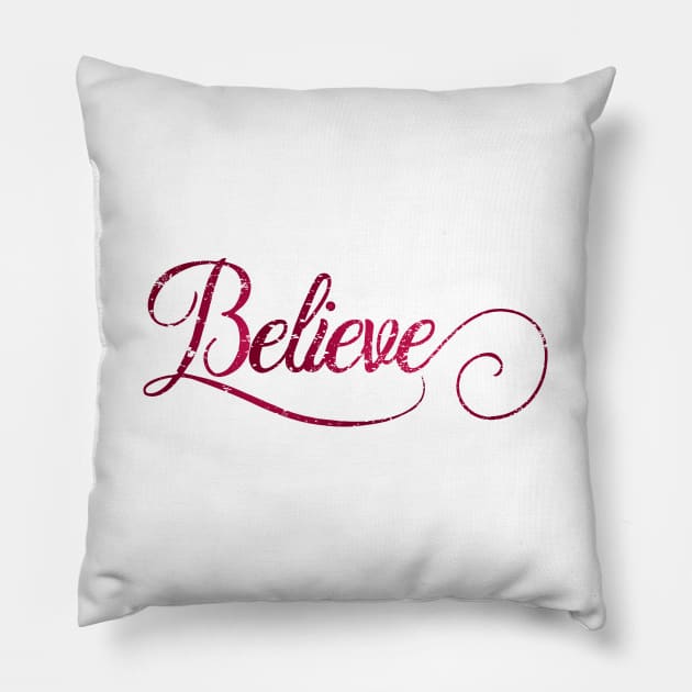 Believe Art Pillow by Shop Ovov