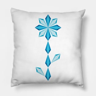 Winter vibes with ice blue frozen flowers design, version three Pillow