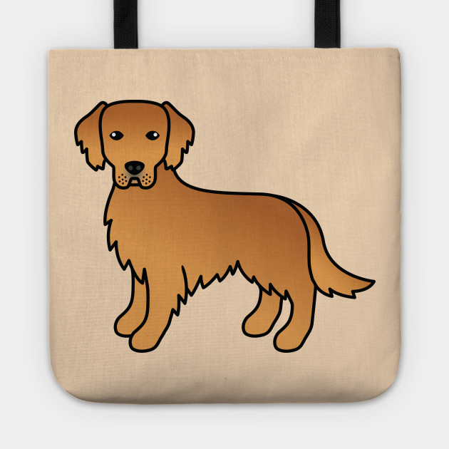 Red Golden Retriever Dog Cute Cartoon Illustration Golden Retriever Borsa Teepublic It