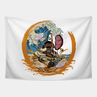 Dragon Ramen_Mushroom anger waves Tapestry