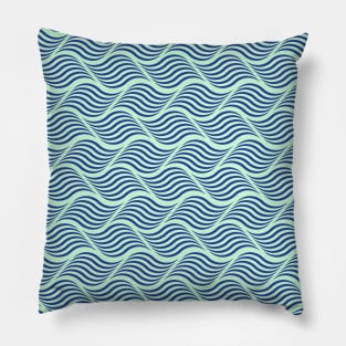 Waves pattern - Blue Color Pillow