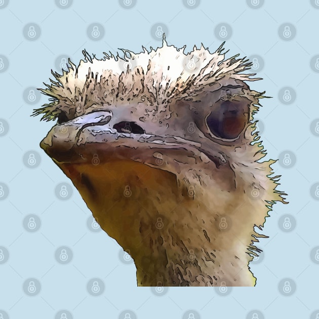 Beautiful Artistic Grumpy Ostrich Vector Cut Out by taiche