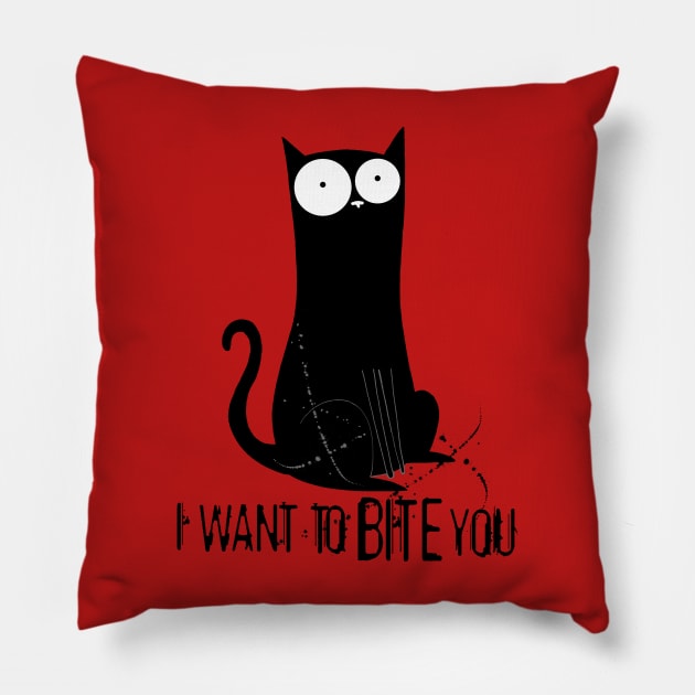 I Want To Bite You Pillow by Scratch