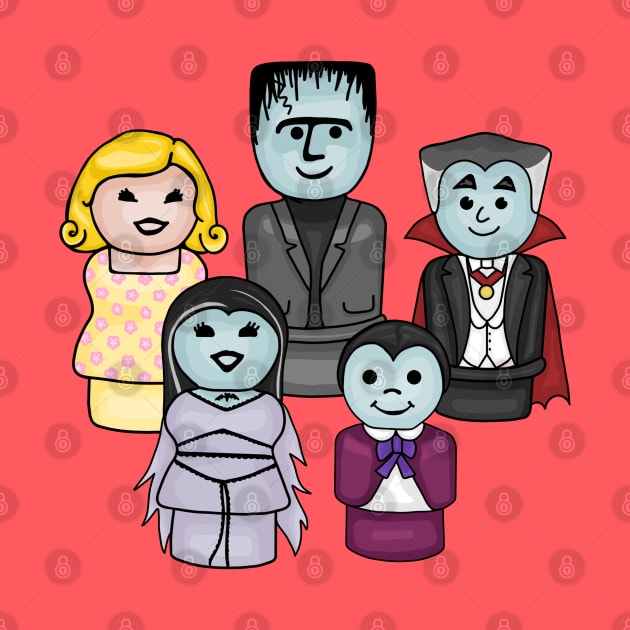 Cute and Spooky Little Family by Slightly Unhinged