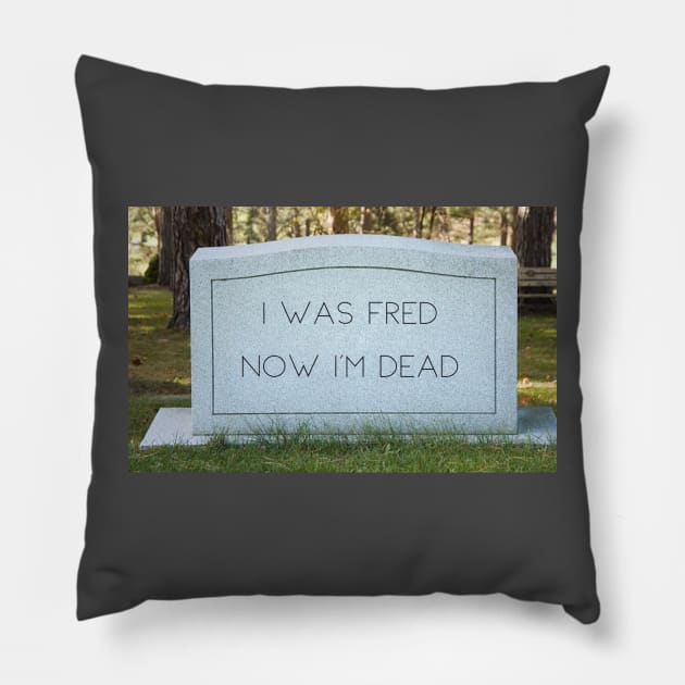 Funny Halloween Gravestone Pillow by MarieDarcy