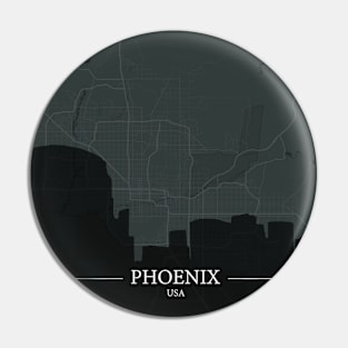 Phoenix city map with silhouette Pin