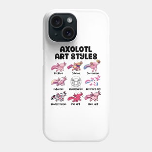 Axolotl Art Styles Phone Case