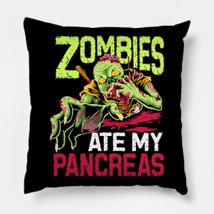 Zombies Ate My Pancreas Funny Diabetes Pillow