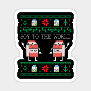 Funny Christmas Vegan Vegetarian Soy Milk Ugly Christmas Magnet